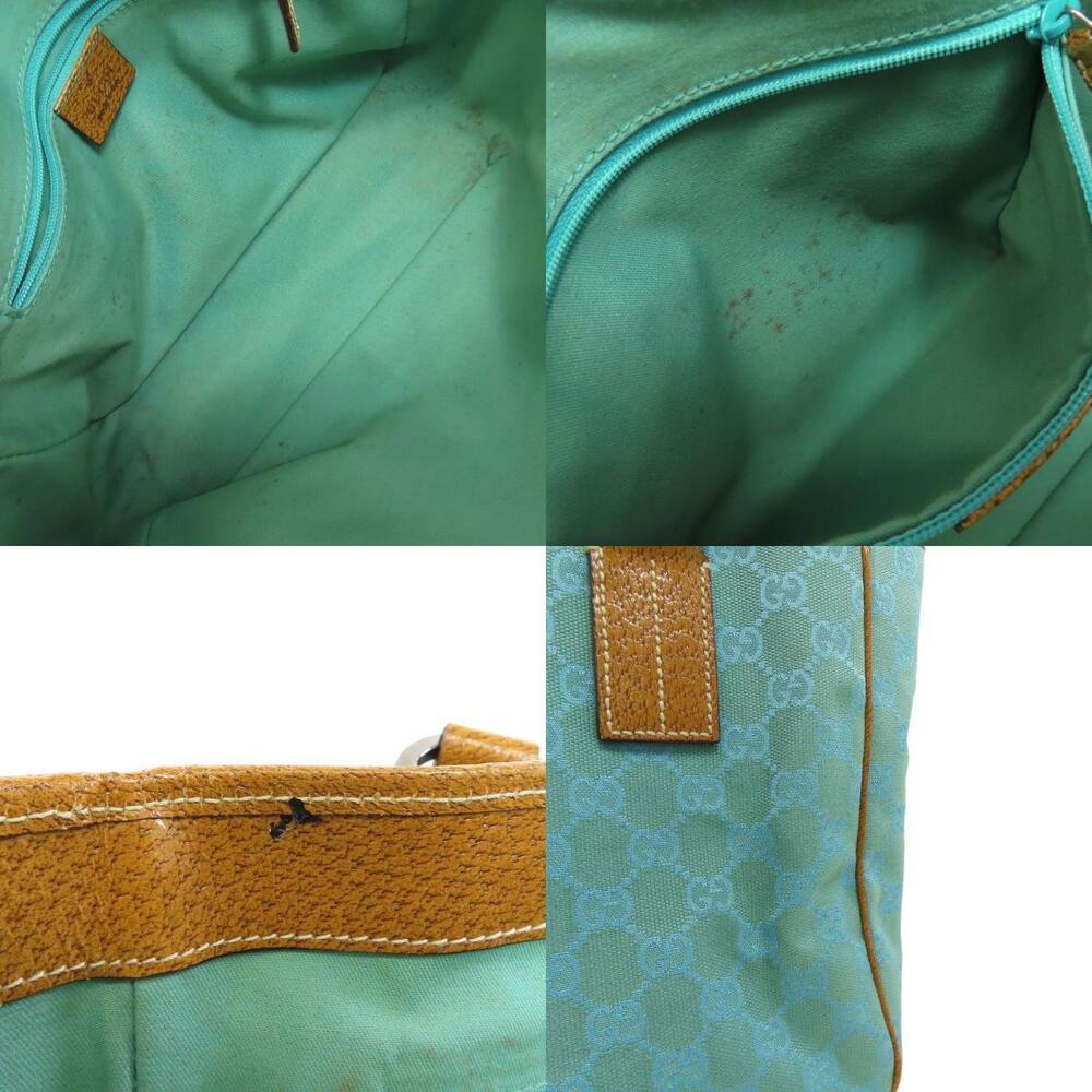 Gucci GG canvas tote bag light blue brown leather - Picture 8 of 11